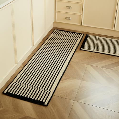 Alfombra cocina para evitar resbalones felpudo antideslizante crema 60x120 2