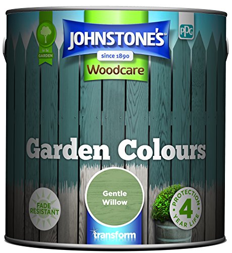 Johnstones - Garden Colours - Gentle Willow - Exterior Wood Paint - Fade Resistant - Suitable for Garden Furniture Outdoors - Fence Paint - Dry in 2 hours - 12m2 Coverage per Litre - 2.5L