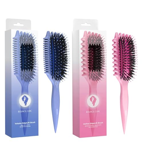 Bounce Curl EdgeLift Brush Duo - Includes Blue Volume & Pink Define EdgeLift Brushes for Volumized and Defined Curls image 5