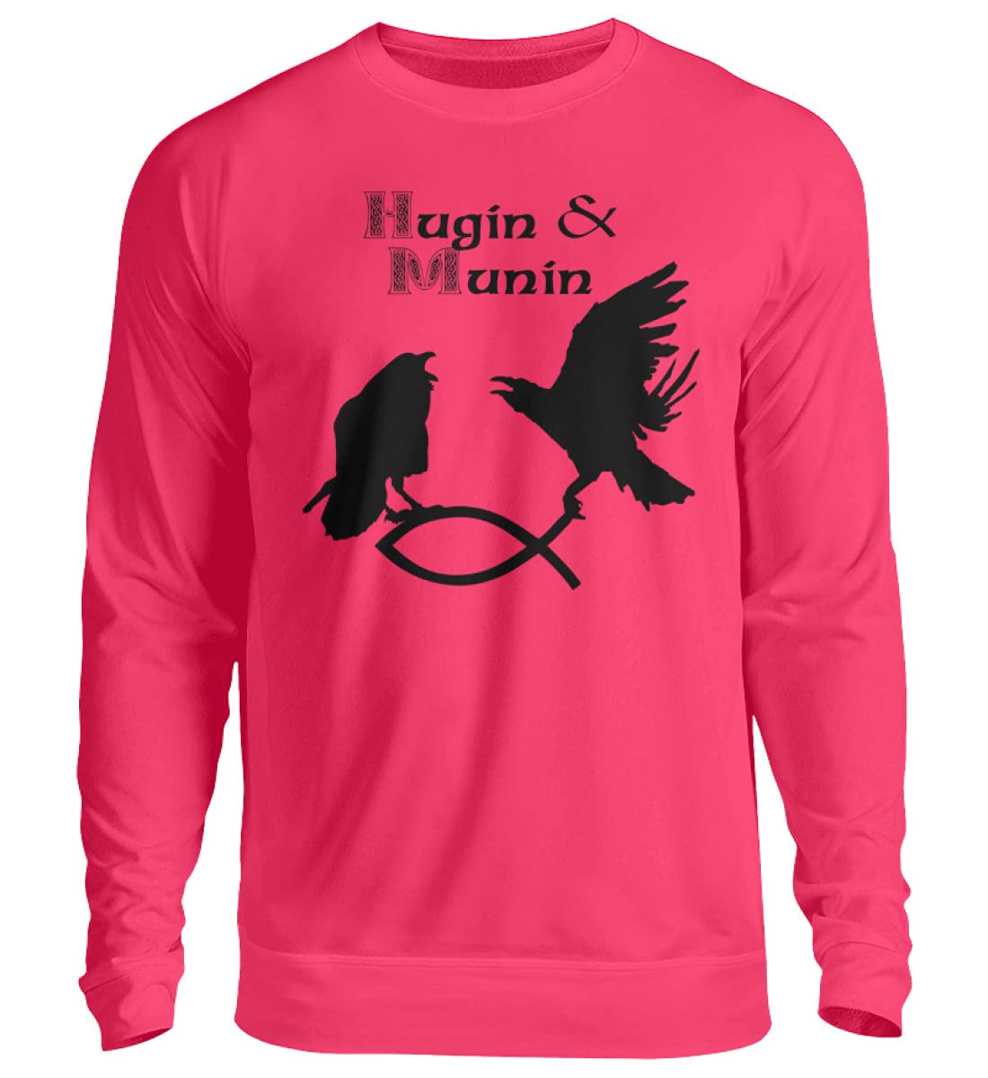 Pull unisexe Hugin & Munin rose taille L en maille confortable - 3