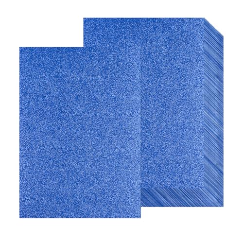 20 hojas de papel de cartulina con purpurina azul A4, papel grueso con purpurina de 250 g/m², cartulina brillante para álbumes de recortes, proyectos de arte, tarjetas de felicitación, boda,