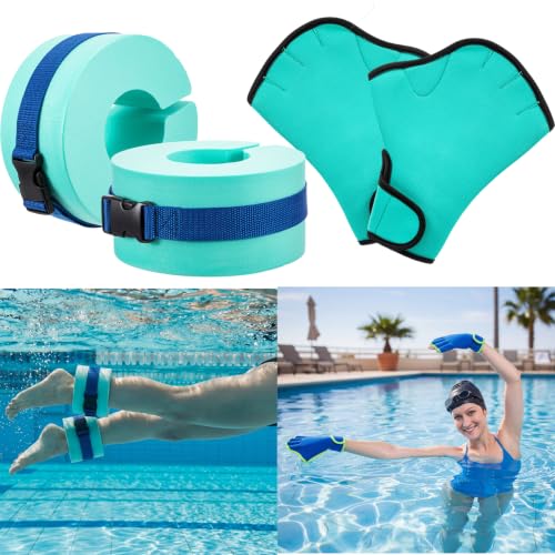 Equipo de natación WinnerWhy con pesas de espuma EVA hidrófuga y guantes