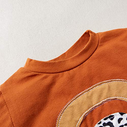 Sasaerucure Infant Baby Girl Boy Outfit Long Sleeve Rainbow Pullover Tops With Leopard Pants 2Pcs Set Winter Spring Clothes (Brown, 0-6 Months) #TOP1