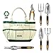 GardenHOME 8 Piece Garden Tool Set - 5 Heavy Duty Cast-Aluminium Tools with Ergonomic Handles, Handy Garden Storage Bag, a Pruner and a Roll of Plant Twist Ties