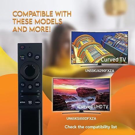 Image of Replacement Remote Control BN59-01358B for Smart LCD LED TV Includes Netflix, Prime Video and + 55RU7400, GU43AU7179, GU43AU7199, GU50AU7179, GU50AU7199, GU55AU7179, GU55AU7179U