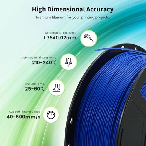 Image of FLASHFORGE High Speed PLA+ 3D Printer Filament Blue, Enhanced Melt Flow for Faster, Smoother Prints, 500mm /s Rapid Printing, Feature Sleek Matte Finish, Rich and Solid Color