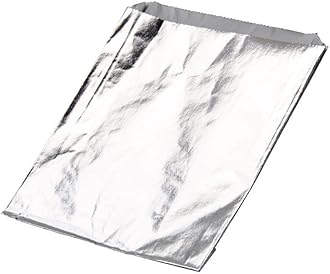 ANGEL’S PEEL LOUNGE Insulated Aluminum Foil Hamburger Bags - Precut Tin Foil Wraps For Burgers, Sandwiches, Hot Dogs, Heavy Duty Non Stick Grease-Resistant Food Wrapping, 6” x 11/8” x 61/2 100 PACK