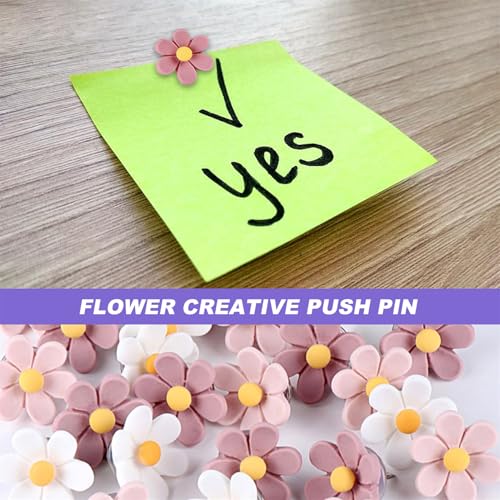 Flower Push Pins for Cork Board 30 Pcs Decorative Thumb Tacks Pushpin Cute Cork Board Floret Thumbtacks Push Pin for Notice Bulletin Boards image 1