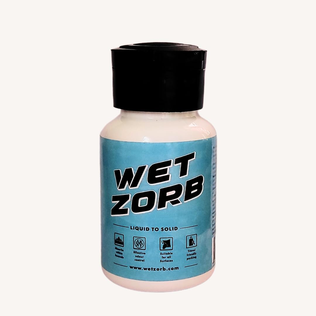 Petwell Wetzorb Super Absorbent Liquid to Solid Formula for Instant Cleanup of Pet Pee, Vomit, and Diarrhea | Odor Eliminator Safe for Pets and Humans | 100g Easy-Pour Bottle for Mess Free Application