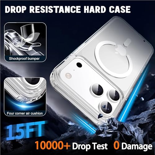 Image of Kratos Transparent Clear Case Cover Compatible with iPhone 17 Pro - Anti-Yellowing, Wireless Magnetic Charging Case with Raised Edge Camera & Screen Protection, Shock-Resistant Design
