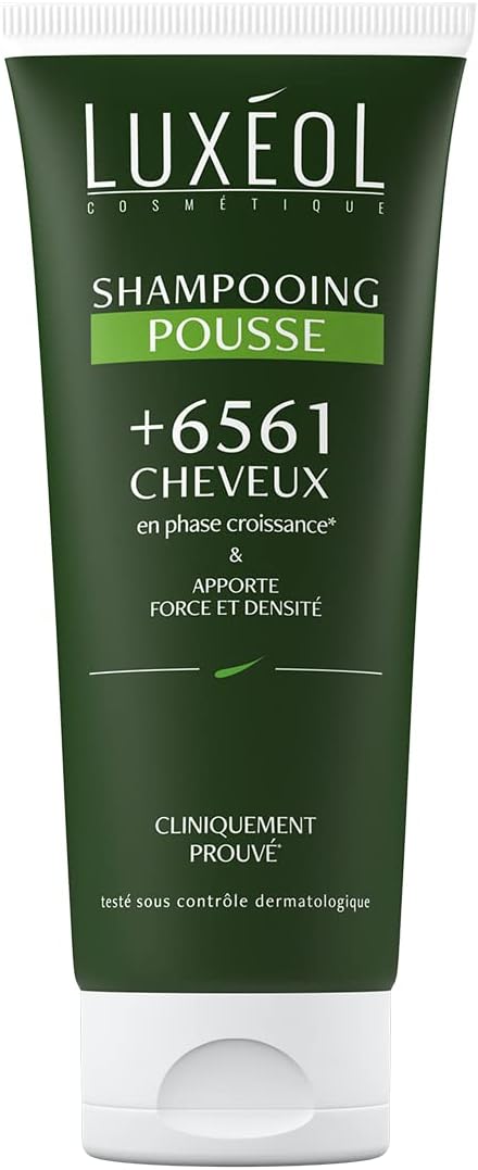 LUXEOL Shampooing Pousse Cheveux - Augmente La Densité & Réactive La Pousse - Fabriqué en France - 200ml