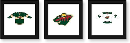 Trends International Gallery Pops NHL Minnesota Wild - Paquete de arte de pared de jersey (paquete de 3)