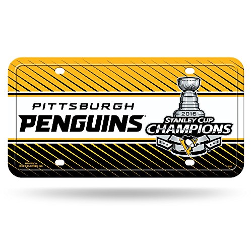 NHL Pittsburgh Penguins 2016 Stanley Cup Champions Metal Auto Tag