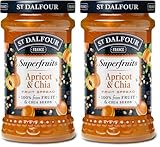 St Dalfour SUPERFRUITS ALBARICOQUE & CHIA | Fruta triturada | Mermelada natural 340gr | 100% fruta sin azúcares añadidos (Paquete de 2)
