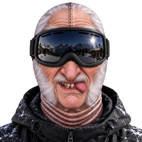 Funny Ski Mask Old Man Realistic Funny 3D Printed Face Balaclava Winter - image 2
