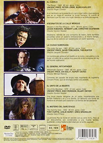The Raven + Murders in The Rue Morgue + The City Under The Sea + Witchfinder General + Cry of The Banshee + The Mummy Lives (Region 2) Edgar Allan Poe image 4