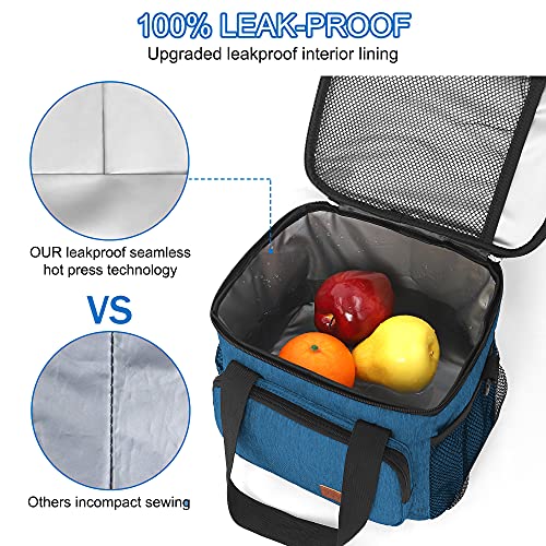 Femuar Lunch Bags For Women/Men, Insulated Lunch Bag For Work Office Picnic - Lunch Cooler Bag Leakproof Lunch Box With Adjustable Shoulder Strap - Blue #TOP4