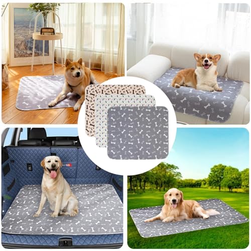 Image of Puppy Pee Pads with Pheromones, Washable Puppy Training Pads for Dogs Reusable Puppy Potty Pads for Dogs and Cats(with Pet Hair Removal Gloves)