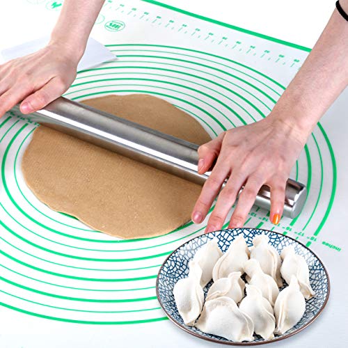 GWHOLE Silikonmatte Backmatte Silikon Teigmatte Wiederverwendbar Antihaft Rutschfest mit Messung, 60 x 40 cm (60×80cm, Grün)