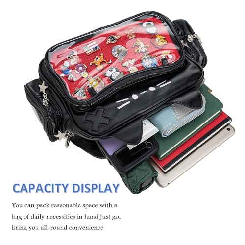 Kawaii Ita Bag Backpack Crossbody Bag Cat Shoulder Bags Multi-Purpose Pin Display with Insert