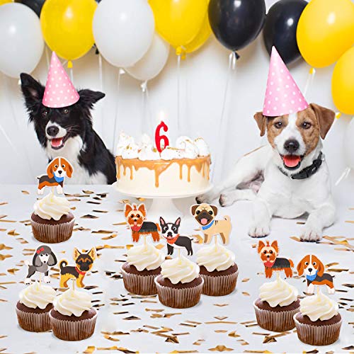 48Pcs Puppy Cupcake Toppers Dog Adoption Pet Birthday Party Cake Decoration Supplies #TOP4
