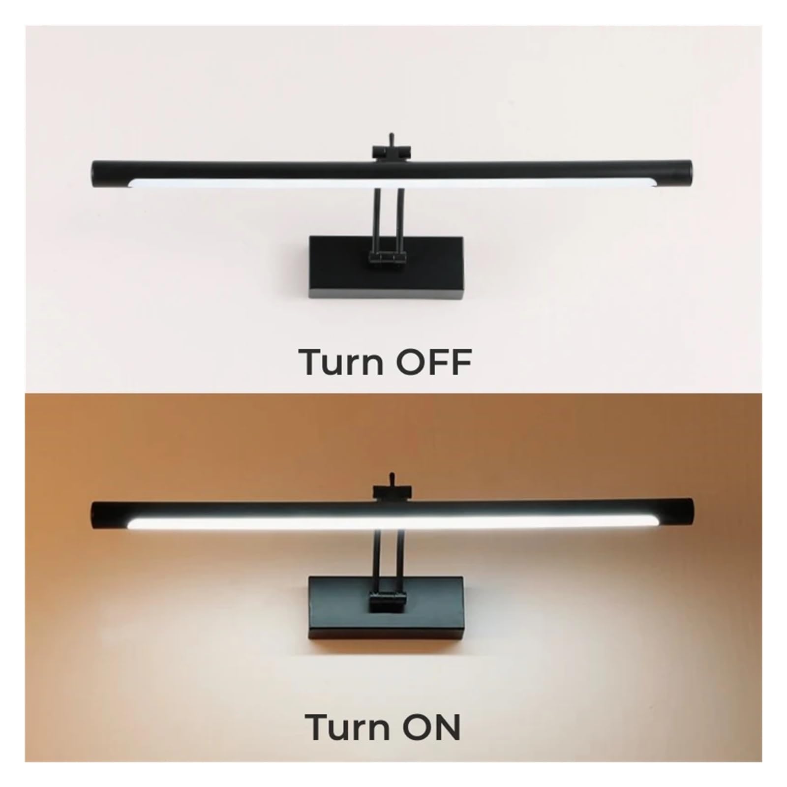 Nowoczesna lampa ścienna LED Vanity 40/55 cm Lustro łazienkowe Czarny kinkiet Kosmetyczka Sypialnia Warerproof Wewnętrzna oprawa ścienna(Nature,BLACK_12W55CM)