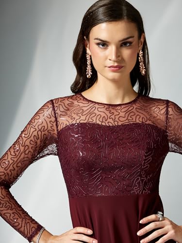 Image of Miss Chase Women's Long Sleeve Sequin Maxi Dress