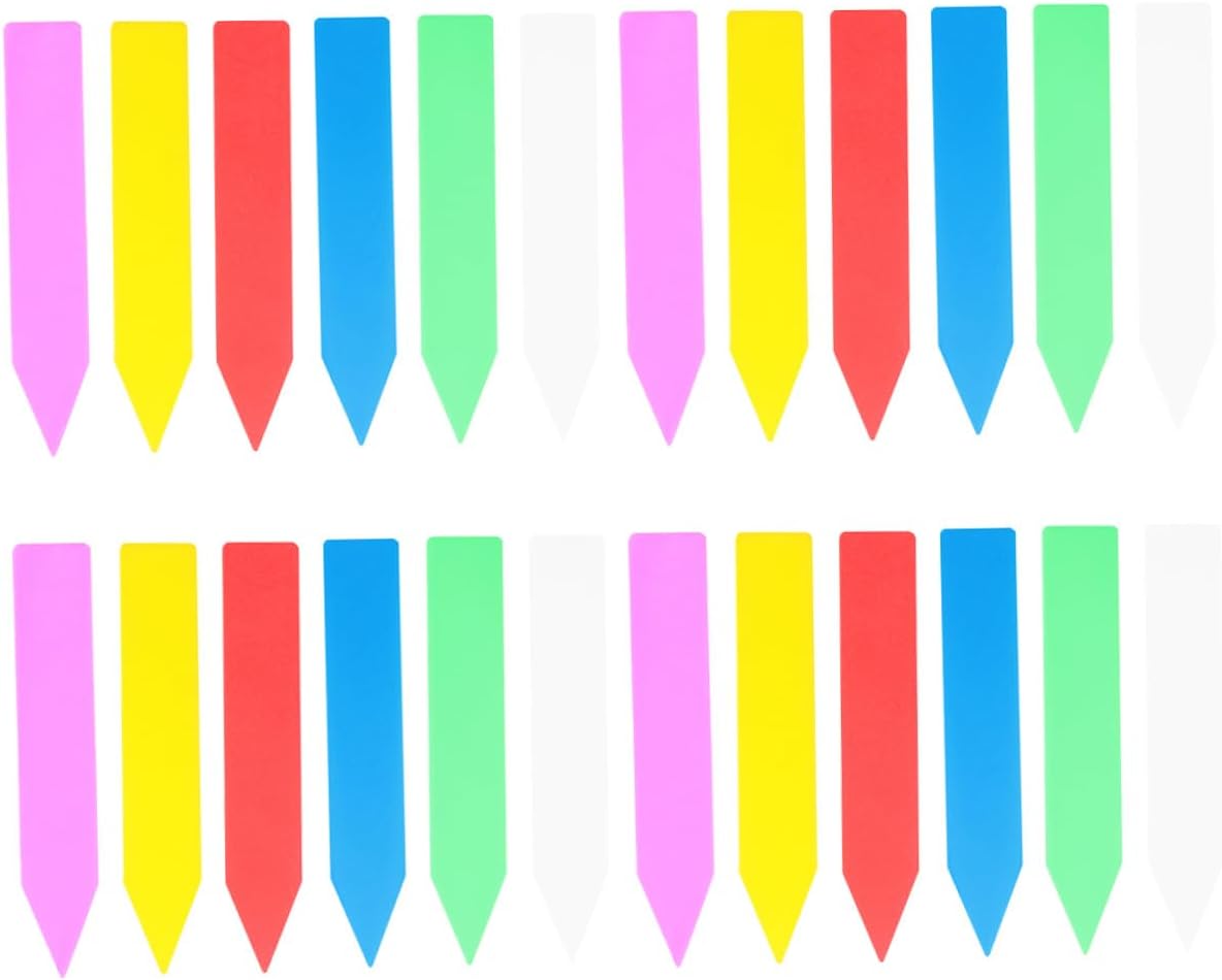 600pcs Plastic Plant Labels Stakes Garden Plant Markers Multi-Color Small Waterproof Tags 10x1.8cm for Outdoor and Indoor Gardening