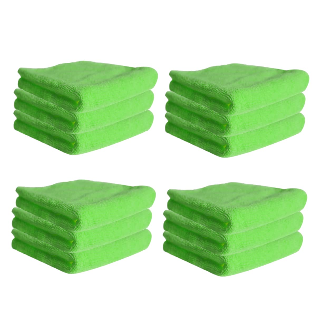 Panno da Pulizia in Microfibra 12 Pezzi Verde per Casa e Finestra