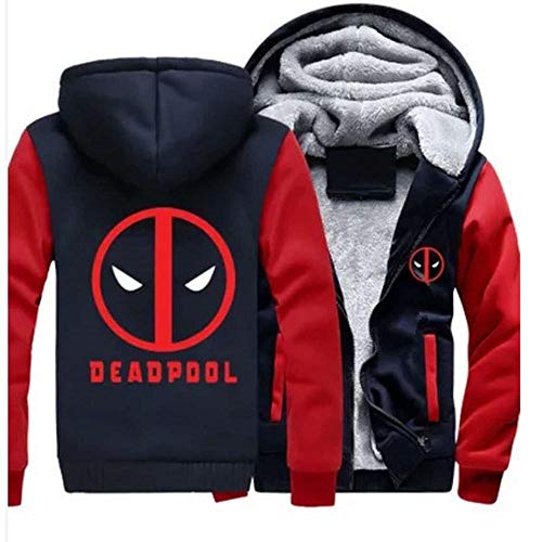 Veste à Capuche Pull Zip Homme - Deadpool Imprimer Pull Cardigan Casual Réchauffez Sweat-Shirt à Manches Longues à Capuche Brochage De Poche - Ados Cadeau Red-XXXXL Cover