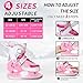 Nattork Pink Ice Skates for Kids, Boys and Girls, Hockey Lace-Up Adjustable Skates - Soft Padding and Reinforced Ankle Support
