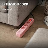 Entac Socket Extension Cord S1 3 Sockets with Switch 1,5 m 3G1.5 2 USB Pink