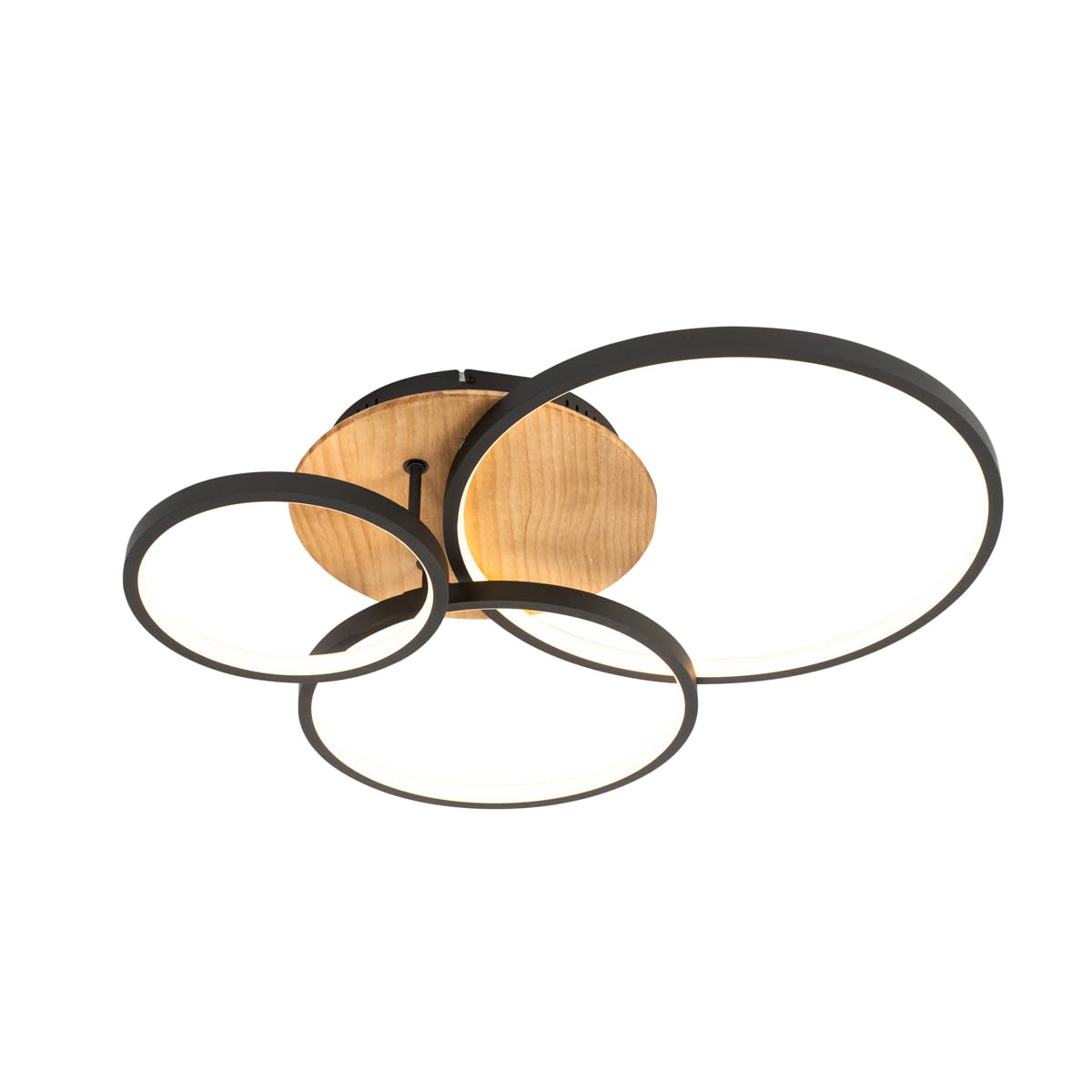 Qazqa led lámpara moderna de techo negro 72 cm Alec