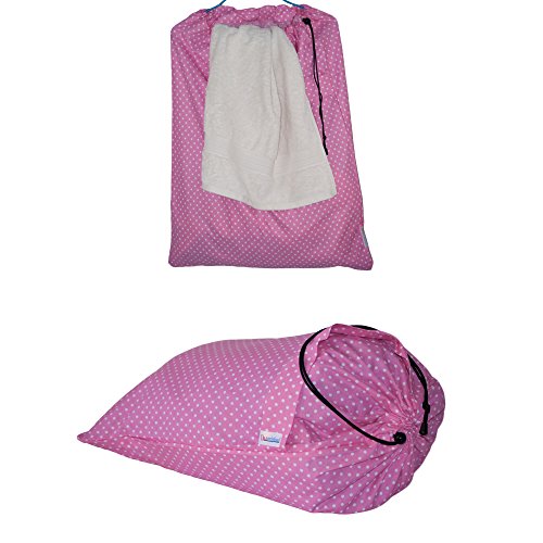 Dazoriginal Extra Large Laundry Bag Drawstring Fabric Laundry Basket Hamper Pink DOT X 1