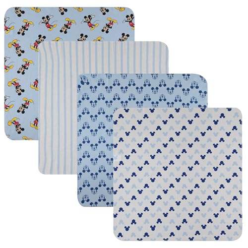 Disney Baby 4-Pack Receiving Blankets — 100% Cotton Flannel, 28