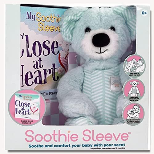 Soothie Sleeve Plush Comforts with Parent's Scent | Pediatrician Designed (Fussy, Crying Baby or Child. Separation Anxiety, Shower, Hospital, NICU Gift), Bella The Bear