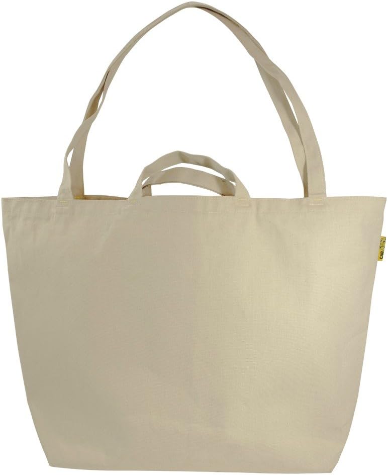 Jumbo Canvas Tote Bag, Extra Large Cotton Reusable Grocery Tote Bag, with Extra inside Pocket and Double Handles
