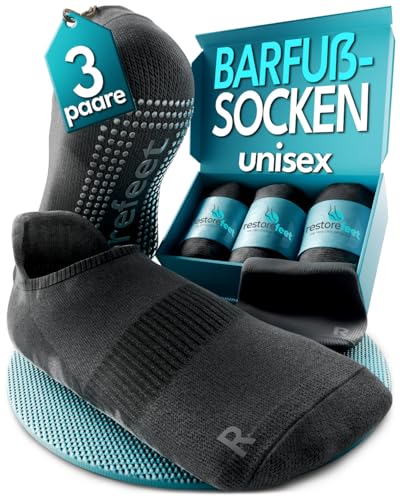 RestoreFeet Barfußsocken Unisex – Stoppersocken Herren Damen – Rutschfeste...