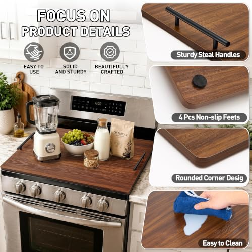 Cubierta de cocina rectangular de madera con asas miniatura 3