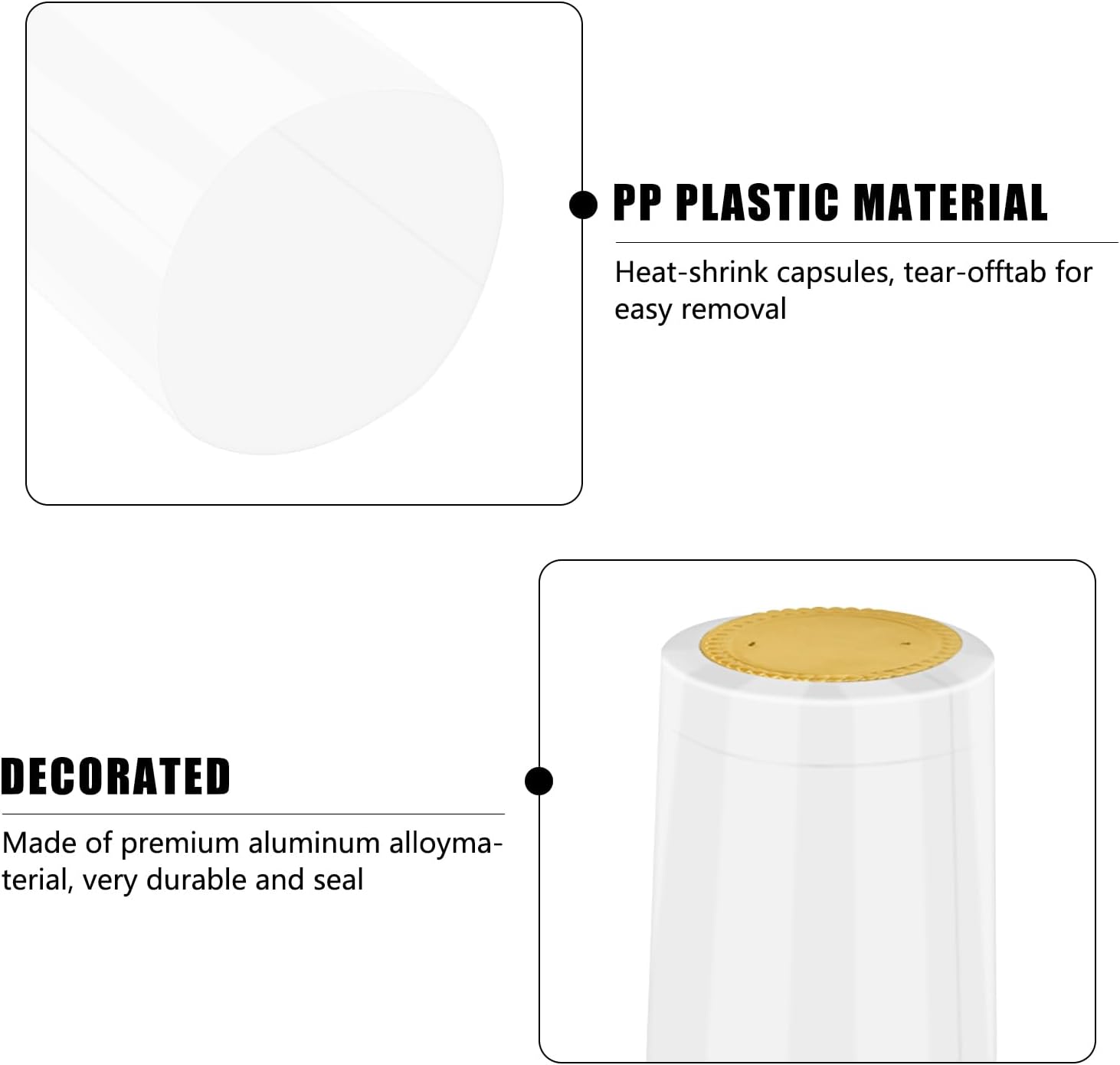 100 Pieces PVC Heat Shrink Cap with Tear Tab for Wine Bottle, 30x60mm Wine Shrink Wrap Seals Sleeves Caps Shrink Top Cover for Wine Cellars Home Kitchen Use (Clear)
