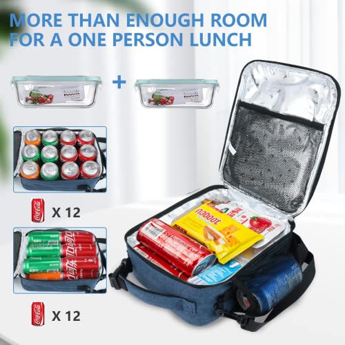 Zpp Lunch Box For Men, Water Insulated Lunch Bag, Women, Adults Small Lunch Bag, Reusable Lunch Box Portable Lunchbox Tote Bag With Adjustable Shoulder Strap For Office Work, Blue #TOP5