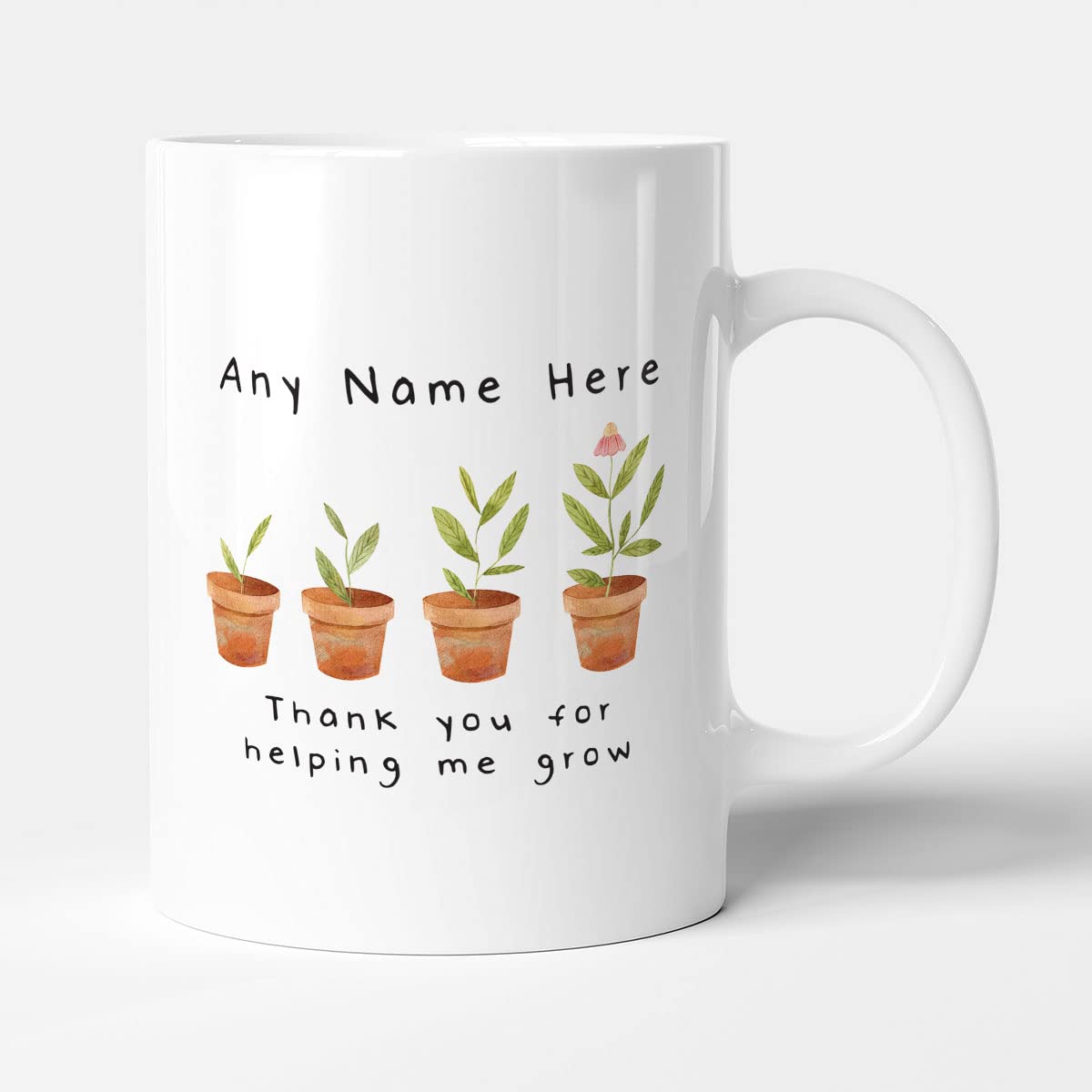 Victorian Printing Co - Personalised Teacher Gift Mug - Thank You for Helping Me Grow, Ceramic, 11fl.oz.