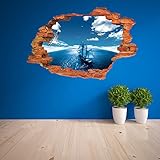 Large Blue Sky 3D Self-Adhesive Removable Break Through The Wall Vinyl Wall Sticker/Mural Art Decals