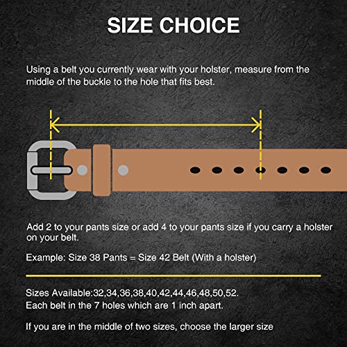 Image of YOETEY 1.5 inch Leather Tactical Belt Men for Work & Casual