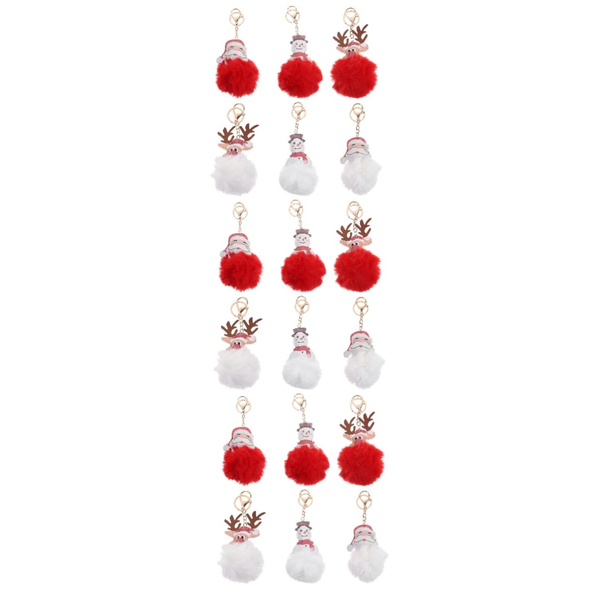 SHERCHPRY 18 Piezas llavero bola de pelo llavero de dibujos animados de navidad de vacaciones presentes originales christmas bag mochila s para niñas alce