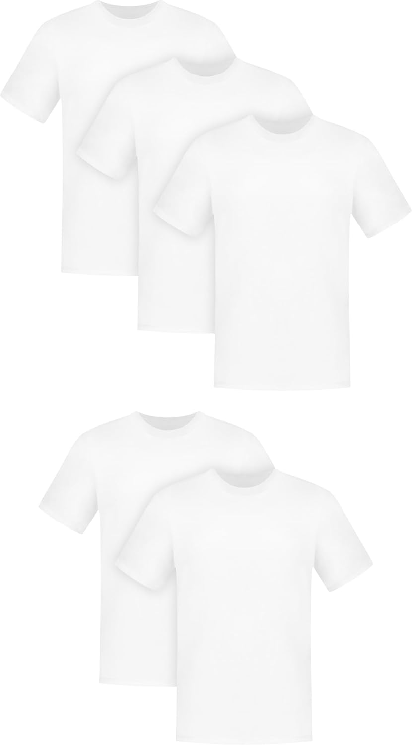 Hanes Men's Undershirt T-Shirts Pack, 5-Pack, Classic T Shirts for Men, Cotton Crewneck Tees, Wicking Clothing