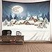 Banemi Hippisowski gobelin do sypialni, artystyczny gobelin na choinkę dom z księżycowym szarym poliestrowym gobelinem dekoracja ścienna 150 x 130 cm