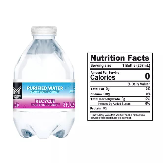 Members Mark Purified Water, Unflavored, 80 Bottles of 8 fl. oz. each, Plastic Bottle Maker Explorador
