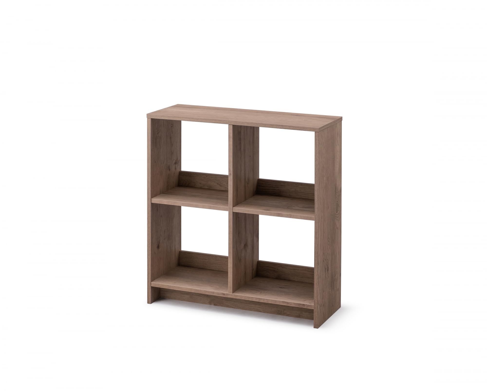 Iris Ohyama, Kubus boekenkast/Open houten plank/Kast met 4 planken, Eenvoudige montage, modulair, Kantoor, woonkamer, school - Wood Open Shelf - WOS-4 - AsBruin