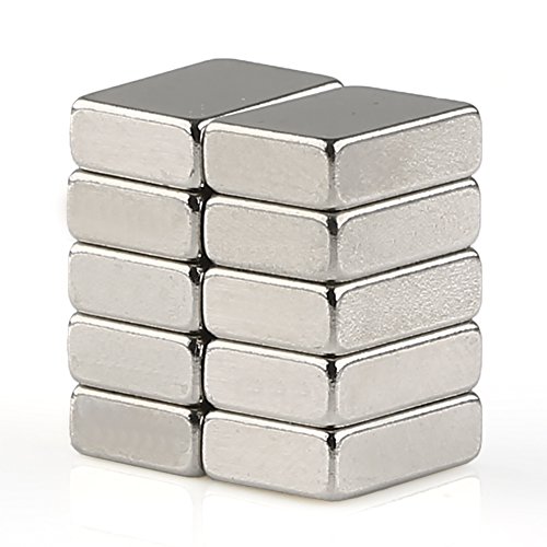 OMO Magnetics 【世界最強マグネット】 強力 マグネット 磁石 N50 ネオジム磁石 ネオジウム磁石 角型 方形 10x7x3mm ニッケルメッキ 専用ケース付 10個セット